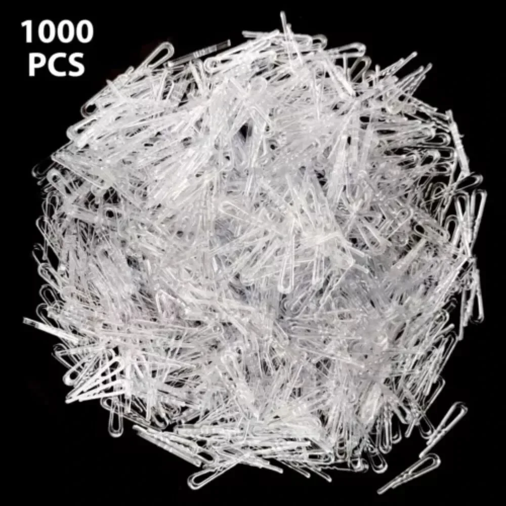 1,000 Pcs Clear Plastic Alligator Clips - Clear 1
